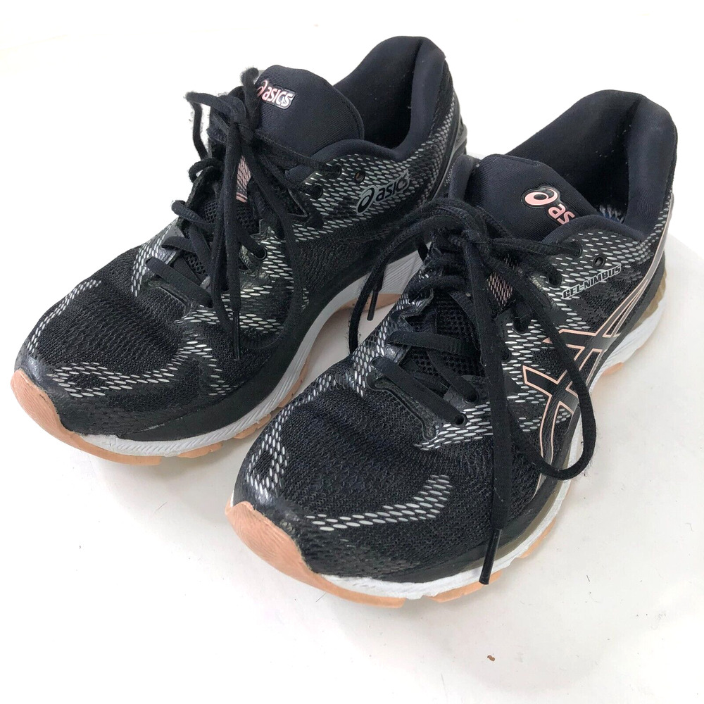 Asics Gel Nimbus 20 Women's 7.5 Running Lace Up Sneakers Shoes Black T850N